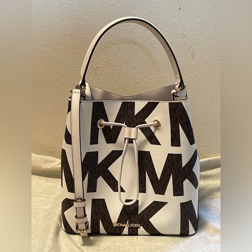 Michael Kors Monogram Logo Large Bucket Bag